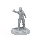 Unpainted miniature figure on a white background