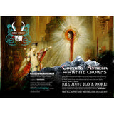 Book page with a fantasy-themed illustration of a crowned figure and text about 'Countess Anthelia and the White Crowns'.