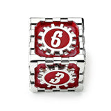 Hymgho Dice: Cogcraft Fidget Set Vernmillion - Red and Silver - 1D6