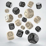 Fortress Compact D6 Dice Set: Black & Beige