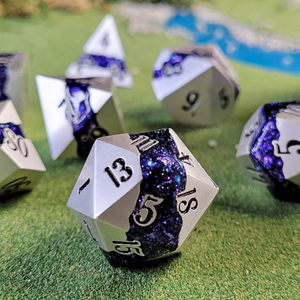 Galactic Flume 7-Piece Metal Dice Set