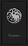 Targaryen emblem with 'Targaryen' text on a black background