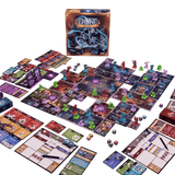 Erune board game set with pieces and cards on a white background