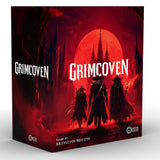 Grimcoven board game box with dark fantasy design and red moon