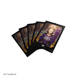 Set of trading cards featuring a character in a purple robe with a white hood on a white background.