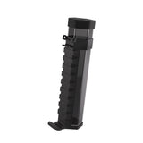 Black plastic tube on a white background