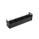 Black rectangular component with multiple slots on a white background