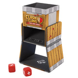 Game console with 'Clash of Clans' branding and two red dice on a white background