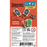 Card game packaging for '3 Witches' with game components and branding details.