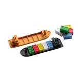 Set of colorful building blocks on a white background