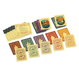 Set of colorful playing cards with various designs on a white background