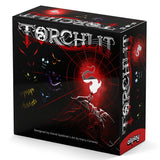Board game box titled 'Torch It' with black and red design on a white background