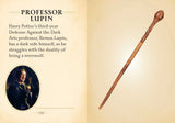 Wand with text about Harry Potter character Remus Lupin on a beige background