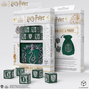Harry Potter Dice Set: Slytherin Dice & Pouch (5-Set)