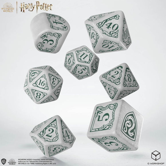 Harry Potter Dice Set: Slytherin Modern White (7-Set)