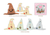 Set of greeting cards with house designs and envelopes on a white background