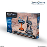 StarCraft tabletop miniatures game box with two figures on a white background