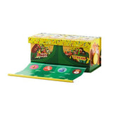 Colorful game box with a race track design on a white background