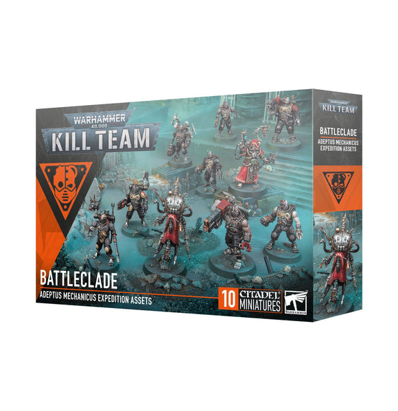 Warhammer 40,000 Kill Team Battleclade game box with miniatures on a white background