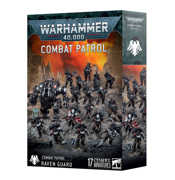 Warhammer 40,000 Combat Patrol game box with miniatures on a white background