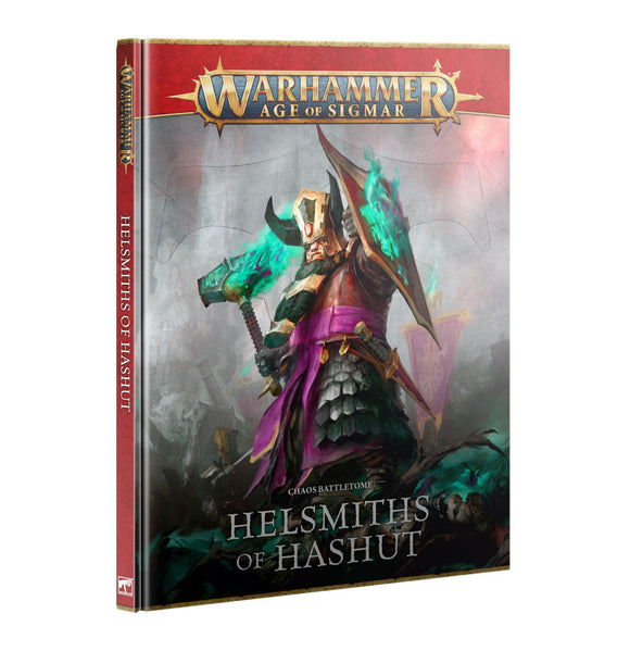 Book cover of 'Helsmiths of Hashut' from Warhammer Age of Sigmar on a white background