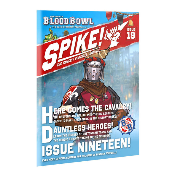 Cover of 'Spike!' magazine featuring a fantasy football player and promotional text.
