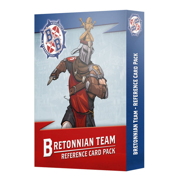 Box for Bretonnian Team Reference Card Pack with character illustration on a white background
