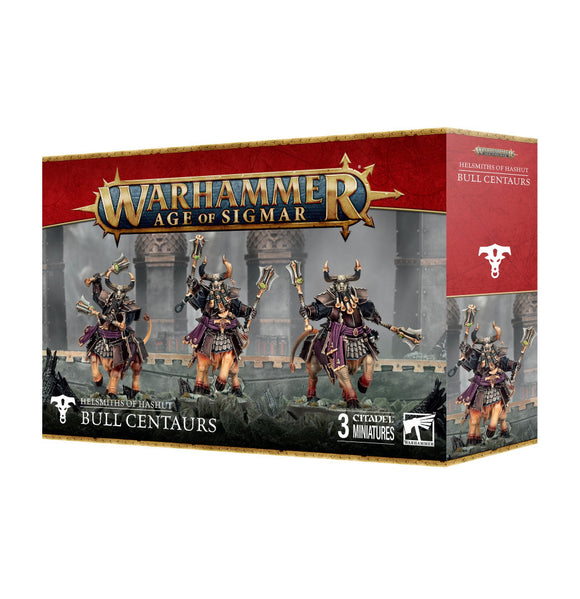 Warhammer Age of Sigmar Bull Centaurs figurine set packaging on a white background