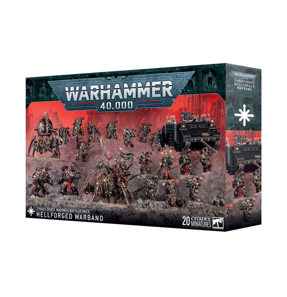 Warhammer 40,000 game box with miniatures on a white background