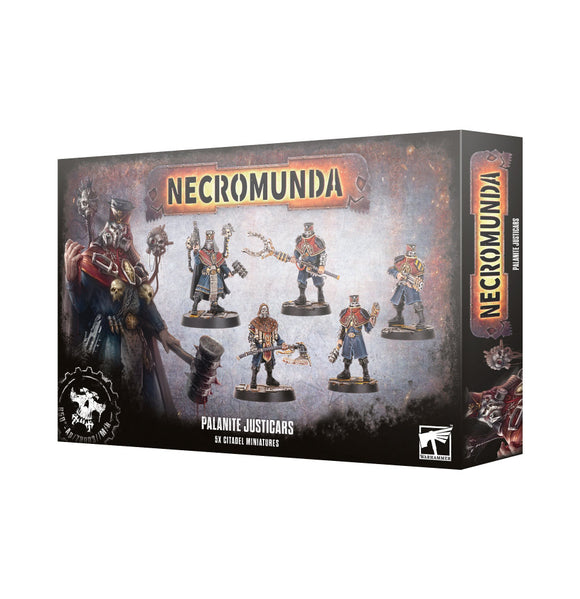 Necromunda Palanite Justicars miniatures box on a white background