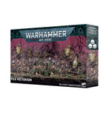 Warhammer 40,000 game box with miniature figures on a white background
