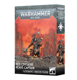 Warhammer 40,000 Red Corsairs Reave-Captain miniature packaging on a white background