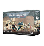 Warhammer 40,000 game box with miniatures on a white background