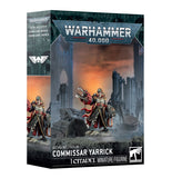 Warhammer 40,000Commissar Yarrick miniature figure packaging on a white background