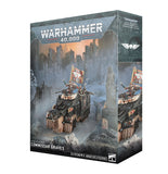Warhammer 40,000 game box with miniatures on a white background