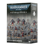 Warhammer 40,000 Armageddon Adepta Sororitas miniatures box on a white background