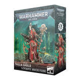 Warhammer 40,000 figurine packaging with detailed character on a white background