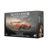 Warhammer The Horus Heresy game box with a tank illustration on a white background