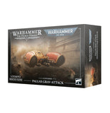 Warhammer 40k: The Horus Heresy Pallas Grav-Attack miniature figure box, featuring a sci-fi armored vehicle illustration on the front.