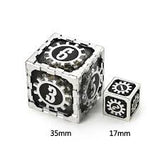 Hymgho Dice: Cogcraft Fidget Set Deisel - Black and Silver - 1D6