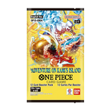 One Piece card game booster pack with character illustration on yellow background
