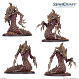 Four views of a detailed fantasy figurine with 'StarCraft' branding.
