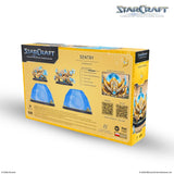 StarCraft game expansion set packaging with blue and gold graphics on a white background