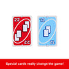 Two playing cards, one red with '22' and the other blue with '12', on a white background with promotional text.