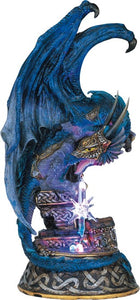 Blue Dragon On LED Pedestal