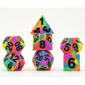 Metallic Dice Games: Sharp Edge Silicone Rubber Dice - Gaymers Pride (7)