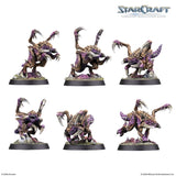 Five game figures from StarCraft on a white background with 'StarCraft' branding.