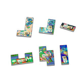 Colorful children's educational tiles on a white background
