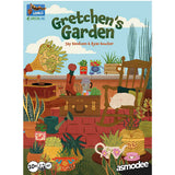 Board game box for 'Gretchen's Garden' by Asmodee with colorful illustration of a garden scene.