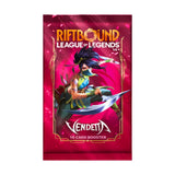 Riftbound League of Legends card booster pack with character illustration on a pink background